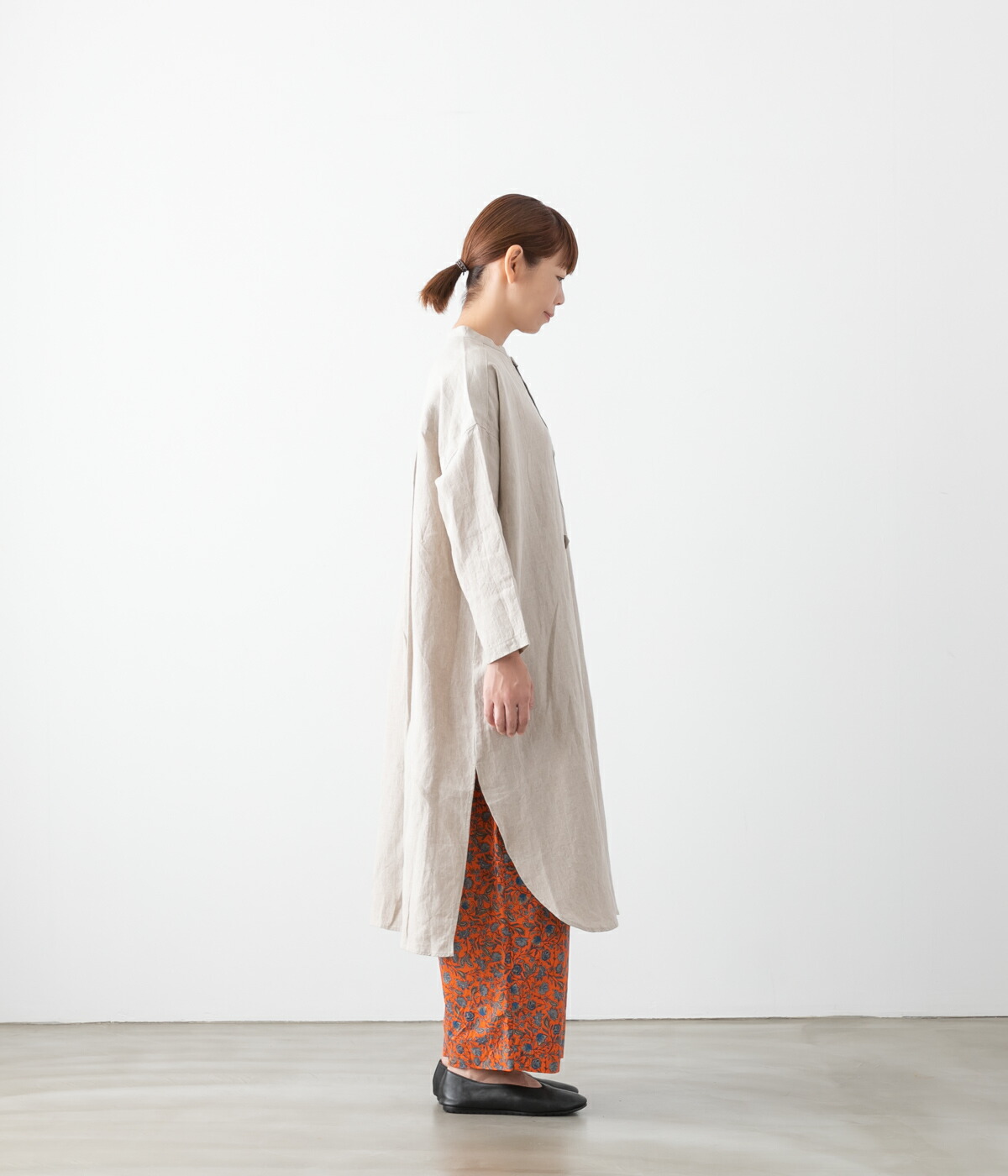 TISSU ティシュ トリプルワッシャー リネン ロング カーディガン 4色 TS220SH082