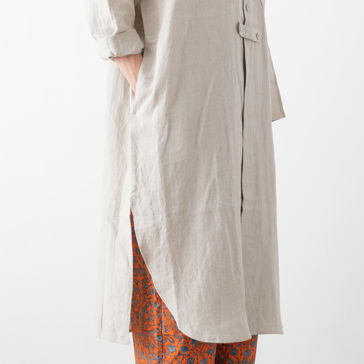 TISSU ティシュ トリプルワッシャー リネン ロング カーディガン 4色 TS220SH082