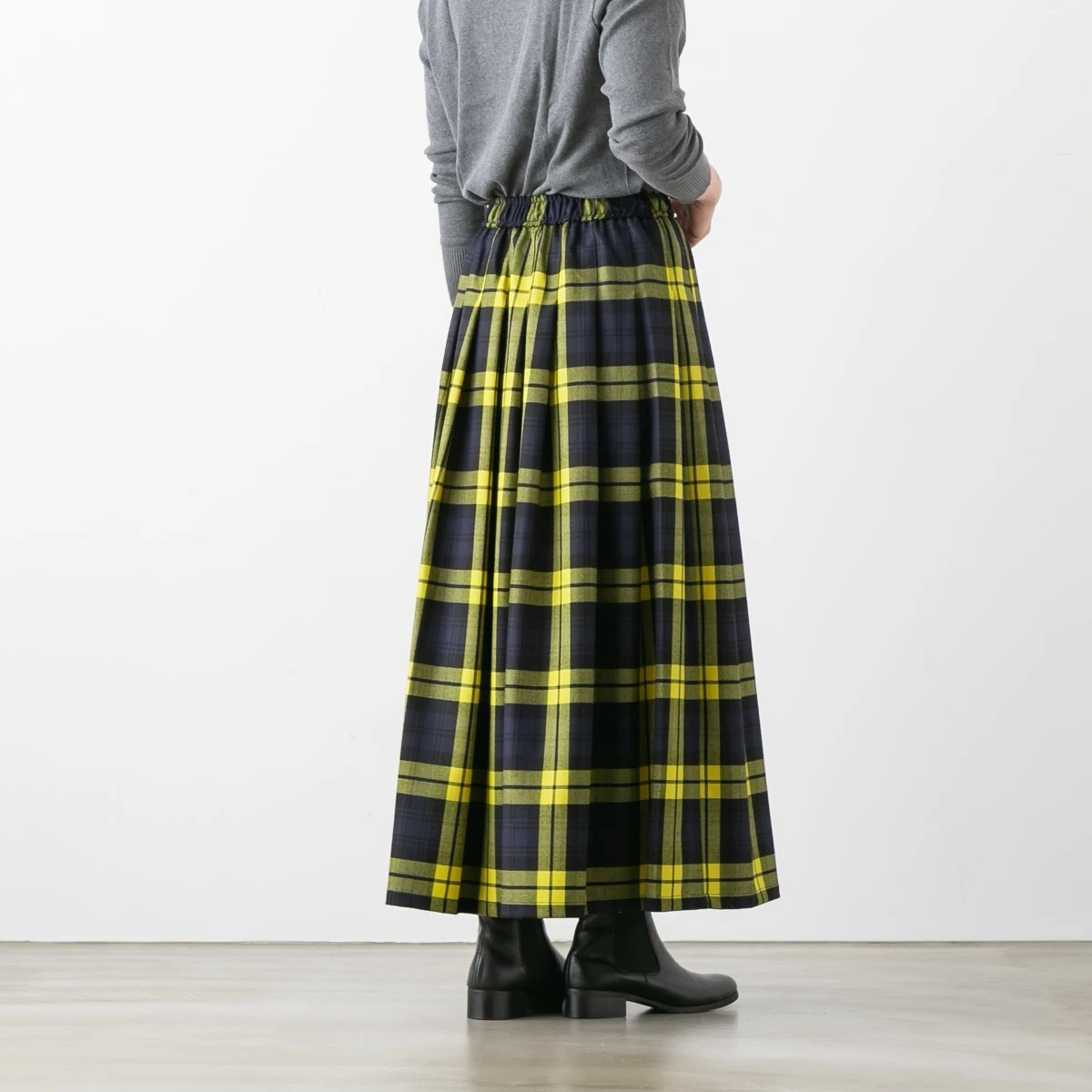 O'NEIL OF DUBLIN オニール・オブ・ダブリン ウエストゴム マキシ丈 プリーツスカート 3色 N141-90