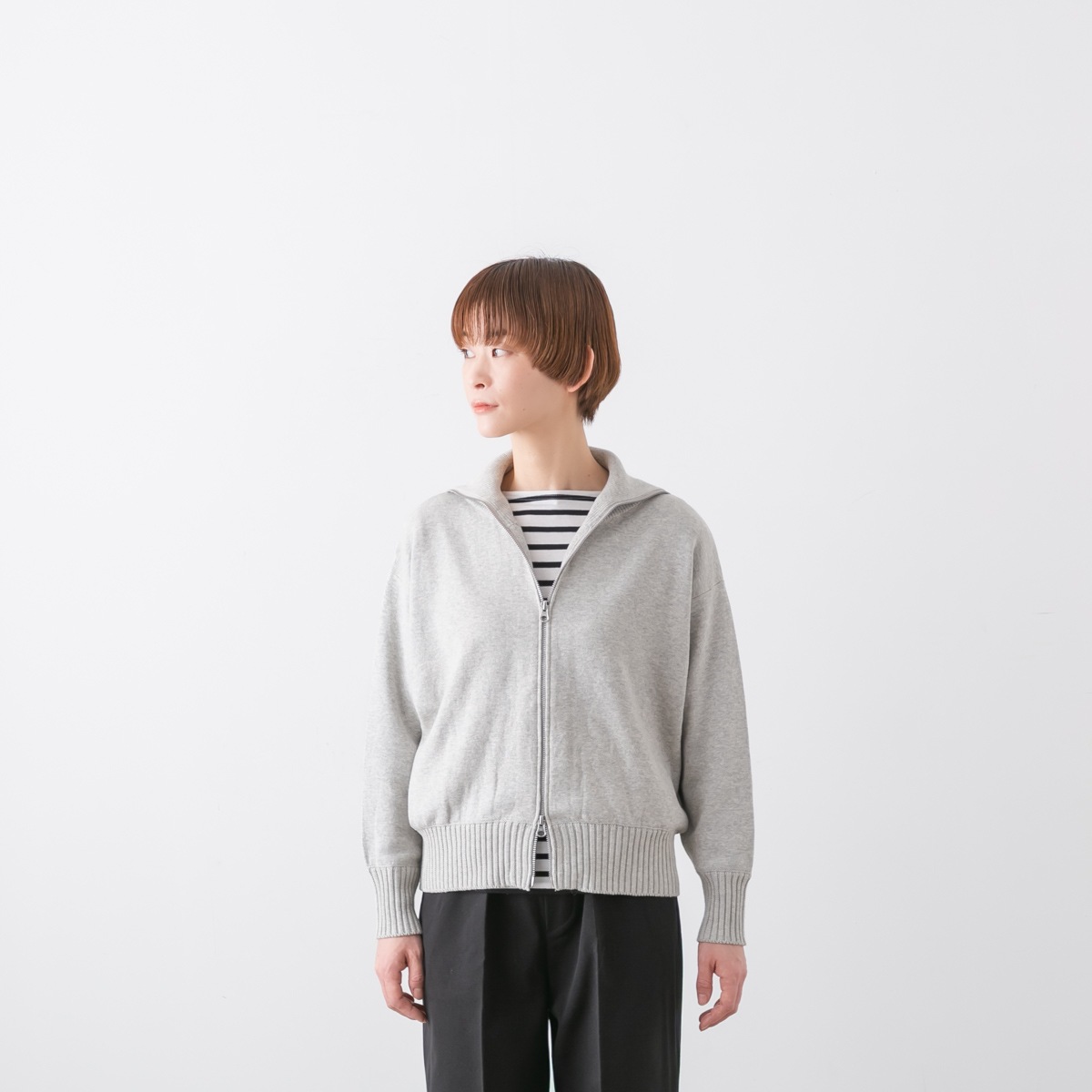 maomade マオメイド コットン ミラノリブ ダブルジップ ジャケット 3色 541113