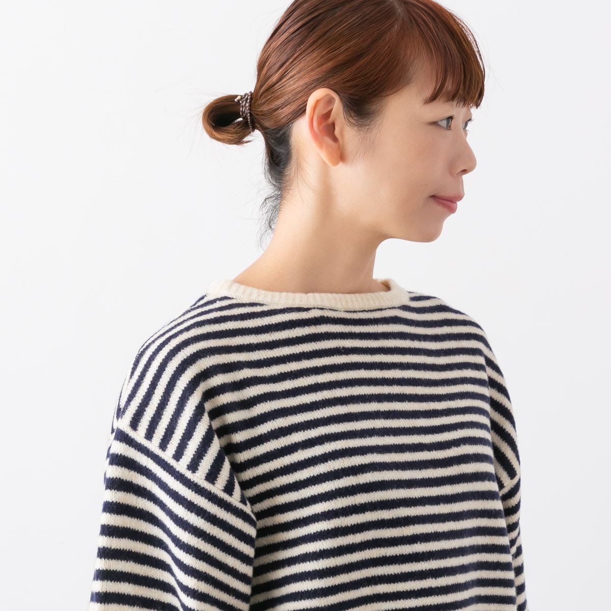 maomade マオメイド マシュマロ ヤーン 細しましま ボリュームスリーブ プルオーバー 441142