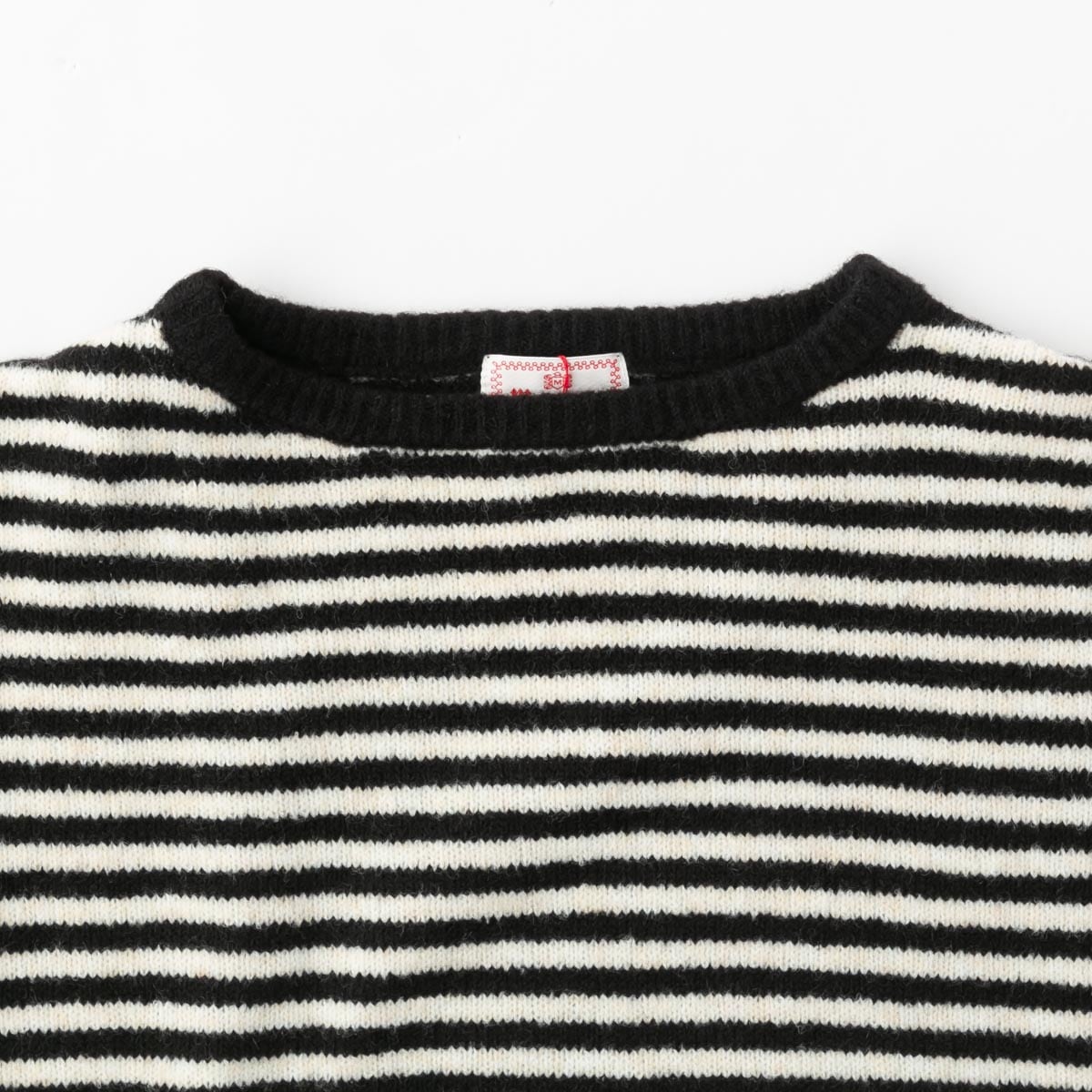 maomade マオメイド マシュマロ ヤーン 細しましま ボリュームスリーブ プルオーバー 441142