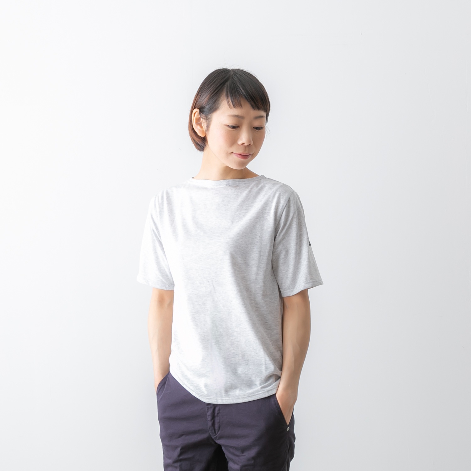 SAINT JAMES セントジェームスPIRIAC AU 薄手 半袖 無地 ボート