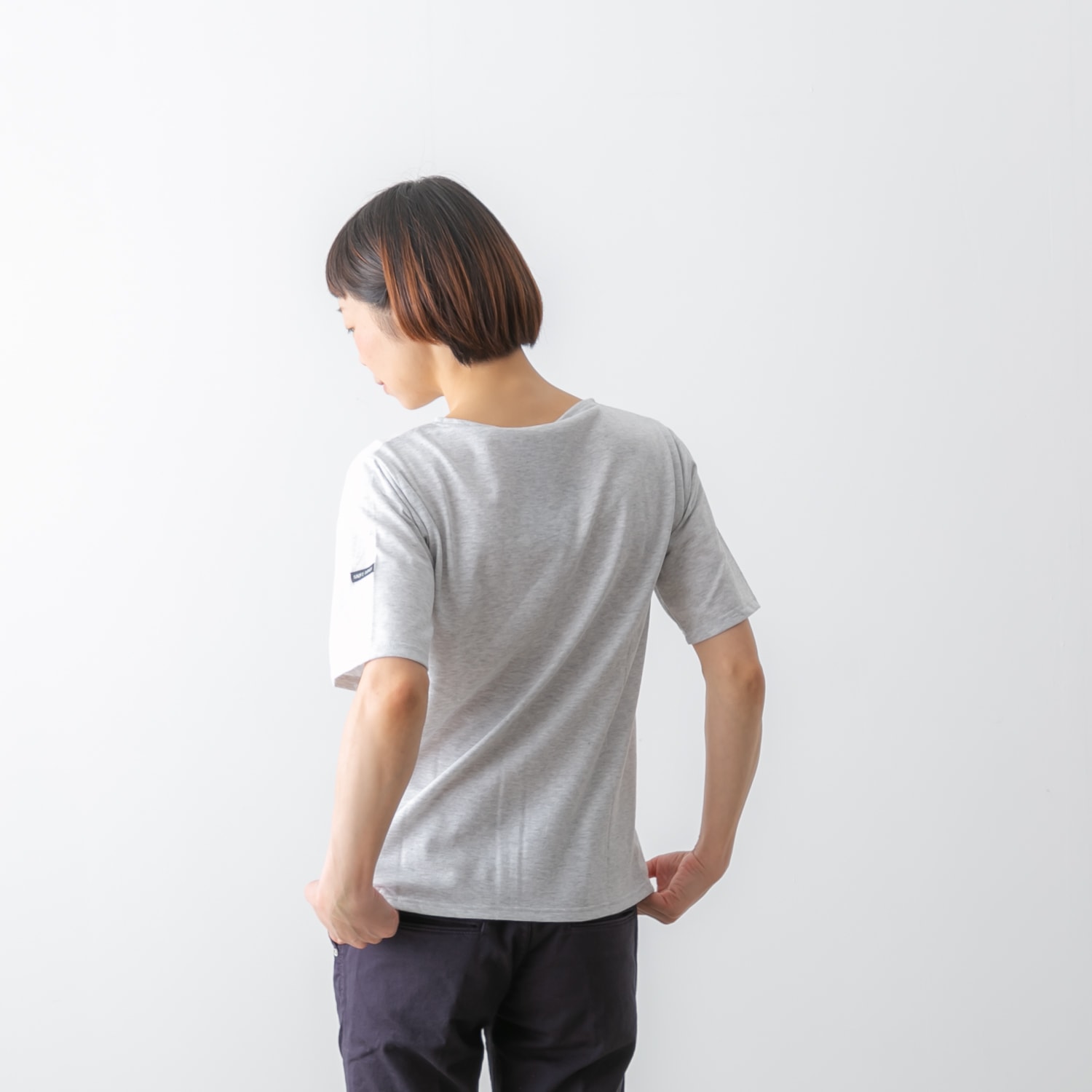 SAINT JAMES セントジェームス PIRIAC AU 薄手 半袖 無地 ボートネック カットソー