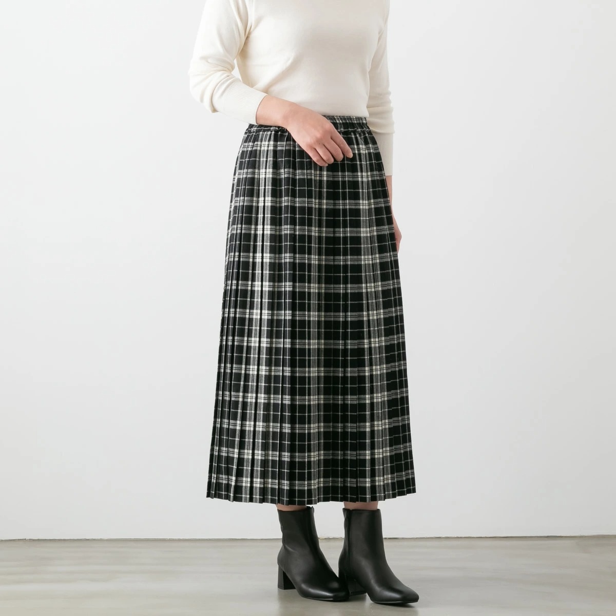 SARAHWEAR サラウェア ウール タータン プリーツスカート Hanna 3色 C21652