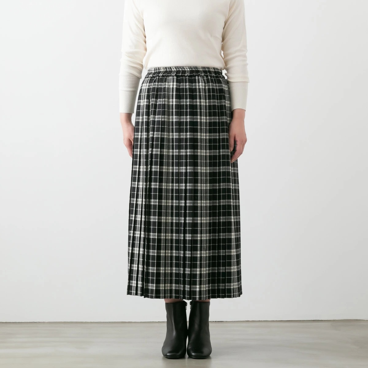 SARAHWEAR サラウェア ウール タータン プリーツスカート Hanna 3色 C21652