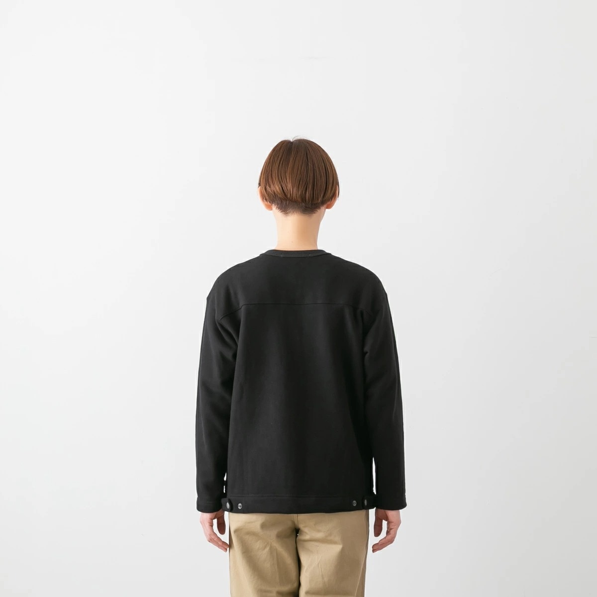 harmonie アルモニ 30/10 裏起毛 裏毛 スナップボタン カーディガン 62590145