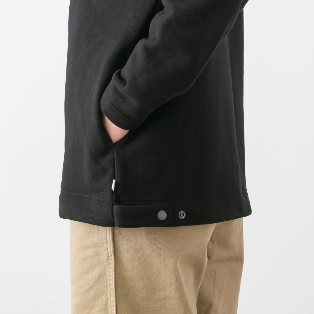 harmonie アルモニ 30/10 裏起毛 裏毛 スナップボタン カーディガン 62590145