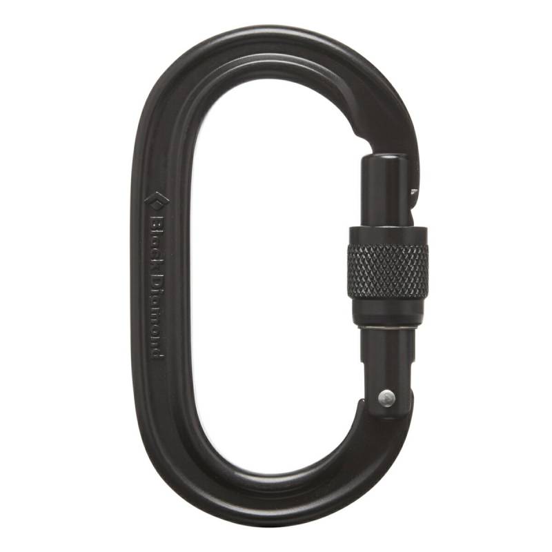 Black Diamond(ブラックダイヤモンド) オーバルキーロックスクリューゲート ブラック シルバーポリッシュ（1枚）カラビナ【10個までメール便対応】【登山 クライミング アウトドア】(P5)| 登山用品 ボルダリング ロッククライミング からびな スクリュー