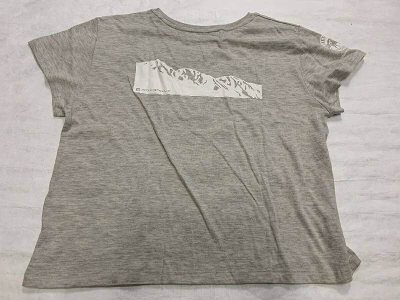 ブルークリフ　白馬三山バックプリント ウィメンズオリジナル ゆるかわTシャツ 綿ポリエステル ワンサイズ【メール便対応】 着丈短め ヘザーカラーのおしゃれTシャツ　リラックス 重ね着してもかわいい とろける着心地  体型隠し