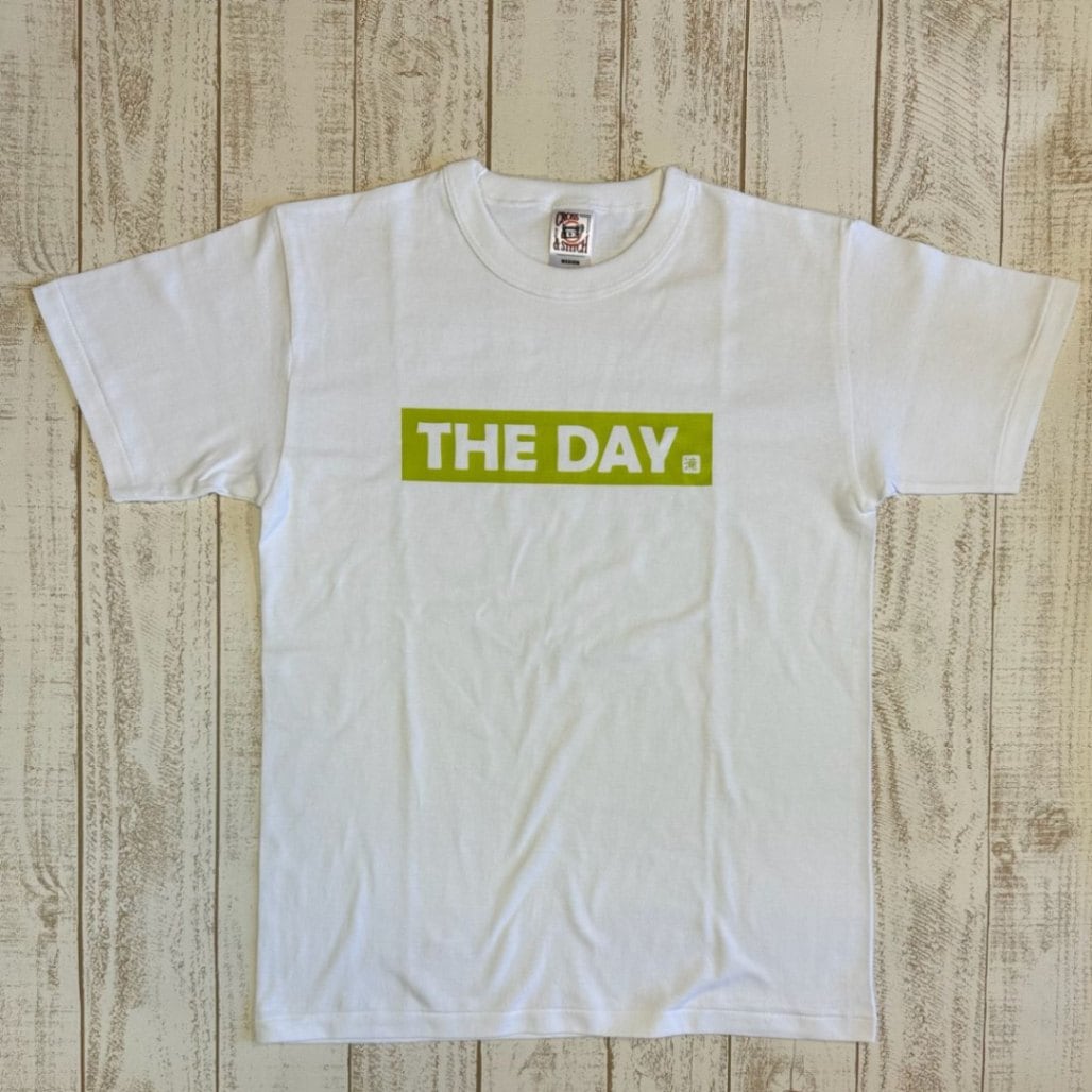 ブルークリフ THE DAY Tシャツ コットン ホワイト ロゴライムグリーン ザデイティーシャツ【メール便対応】