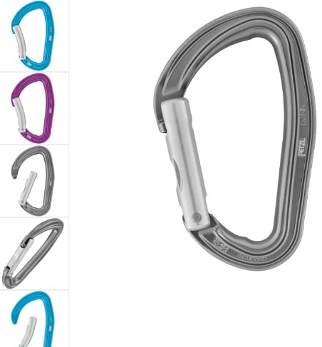 ペツル ジン ストレート ベント M060L 耐久性の高いスポーツクライミング用カラビナ