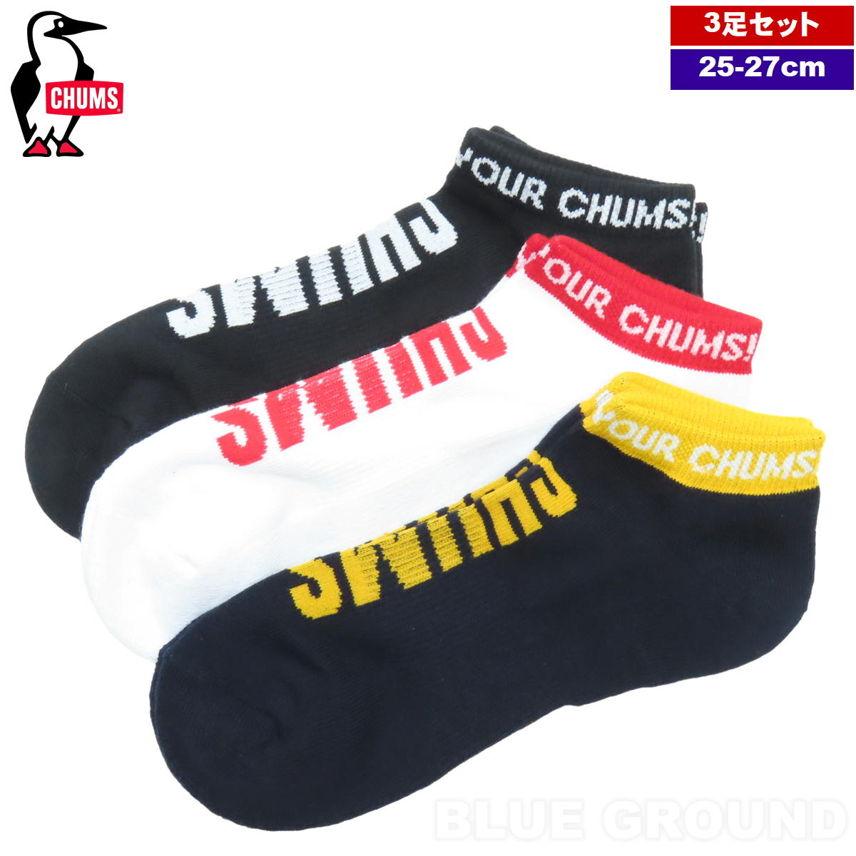 ����ॹ / 3P HWYC ���󥯥륽�å�����M(25-27cm) �� 3­���å� ���� ���ˡ����� ���ݡ��� ���������� CHUMS CH06-1118
