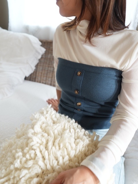 ＜GBLUE＞plane knit bustier