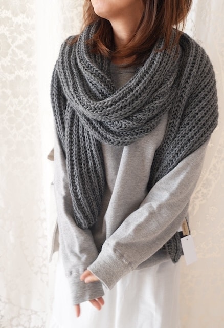 ＜select＞low gauge knit stole