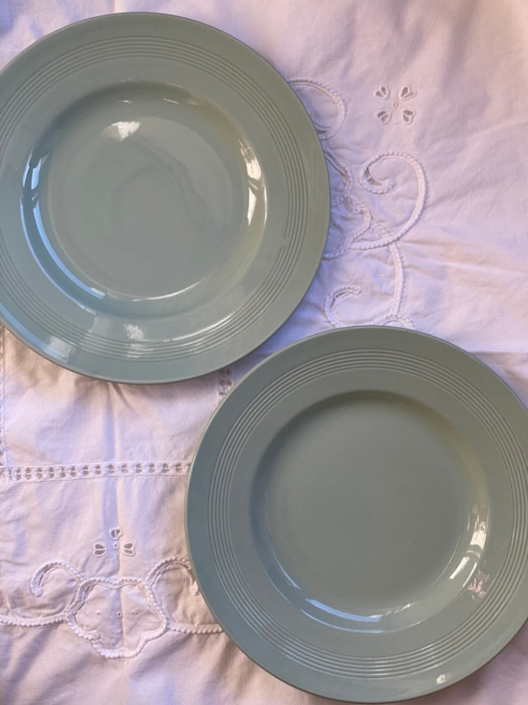 ＜antique＞medium dinner plate 2set woods ware beryl