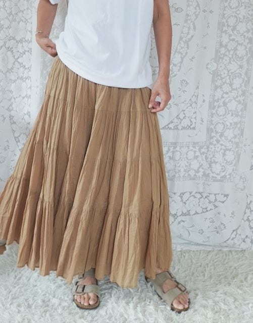＜fanaka＞tiered crinkle skirt