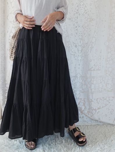 ＜fanaka＞tiered crinkle skirt