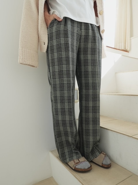 ＜GBLUE＞wool like center press pants