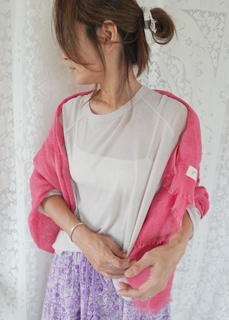 ＜GLASSY SEA＞seethrough raglan tops
