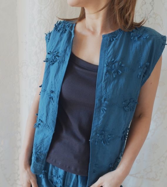 ＜miry dcera＞3D cotton lace cardigan