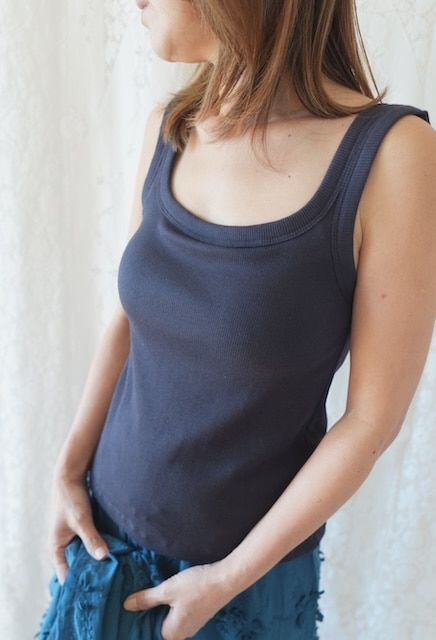 ＜GBLUE＞square cupin rib tank