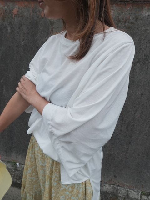 ＜GBLUE＞soft sheer back gather tops