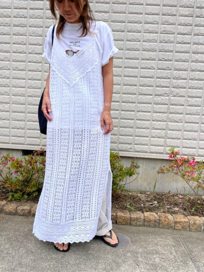 ＜sara mallika＞cotton lace cami dress