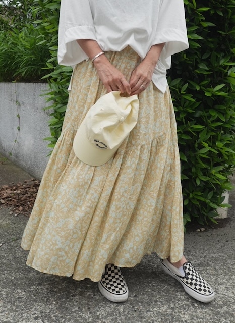 ＜fanaka＞Flower Print Skirt