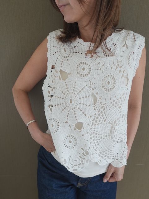 ＜MIRY DCERA＞cotton crochet tops