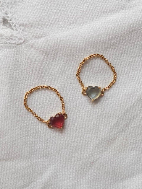 ＜select＞hydro stone heart chain ring