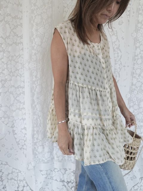 ＜select＞ india print blouse