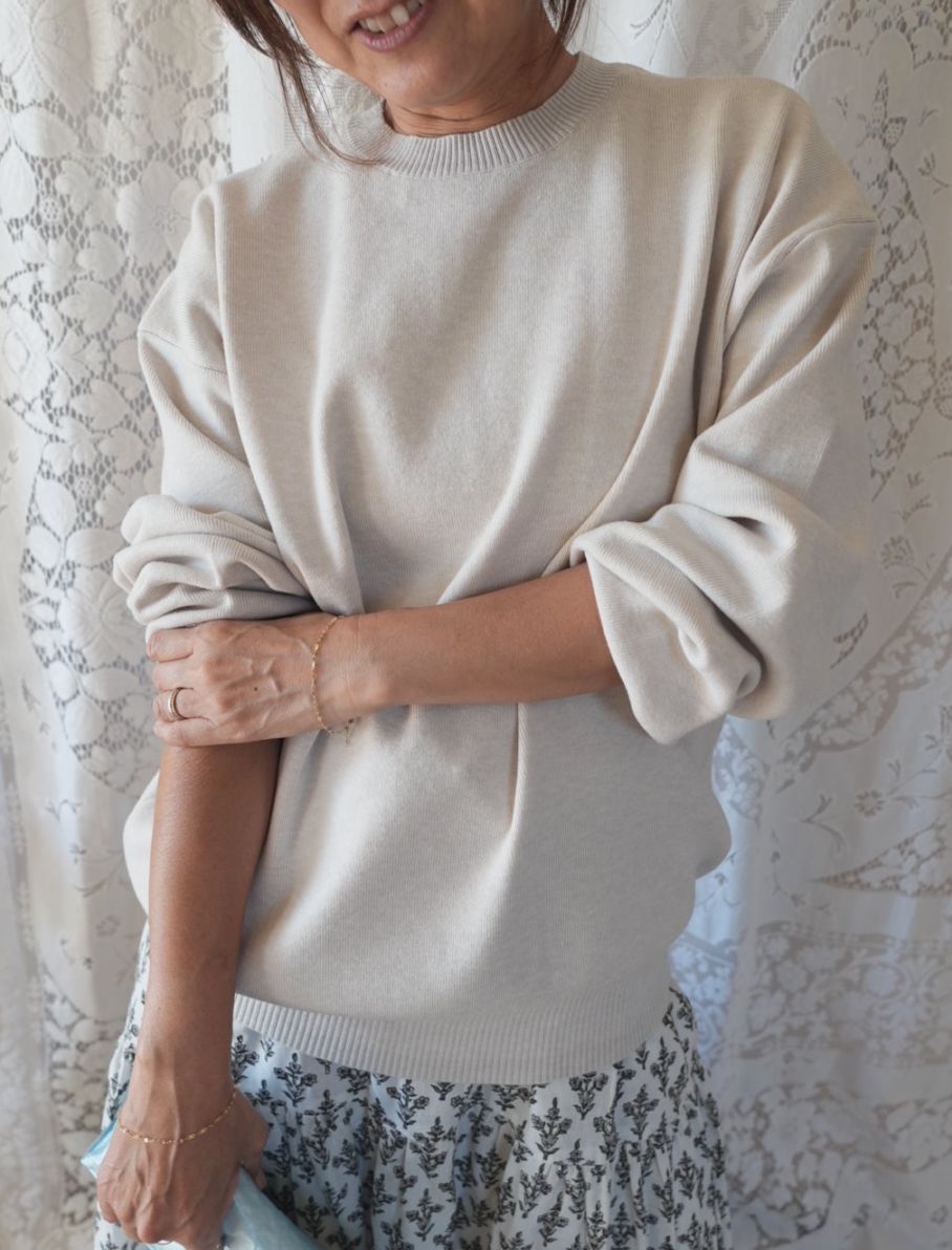 ＜select＞classic crew sweat tops