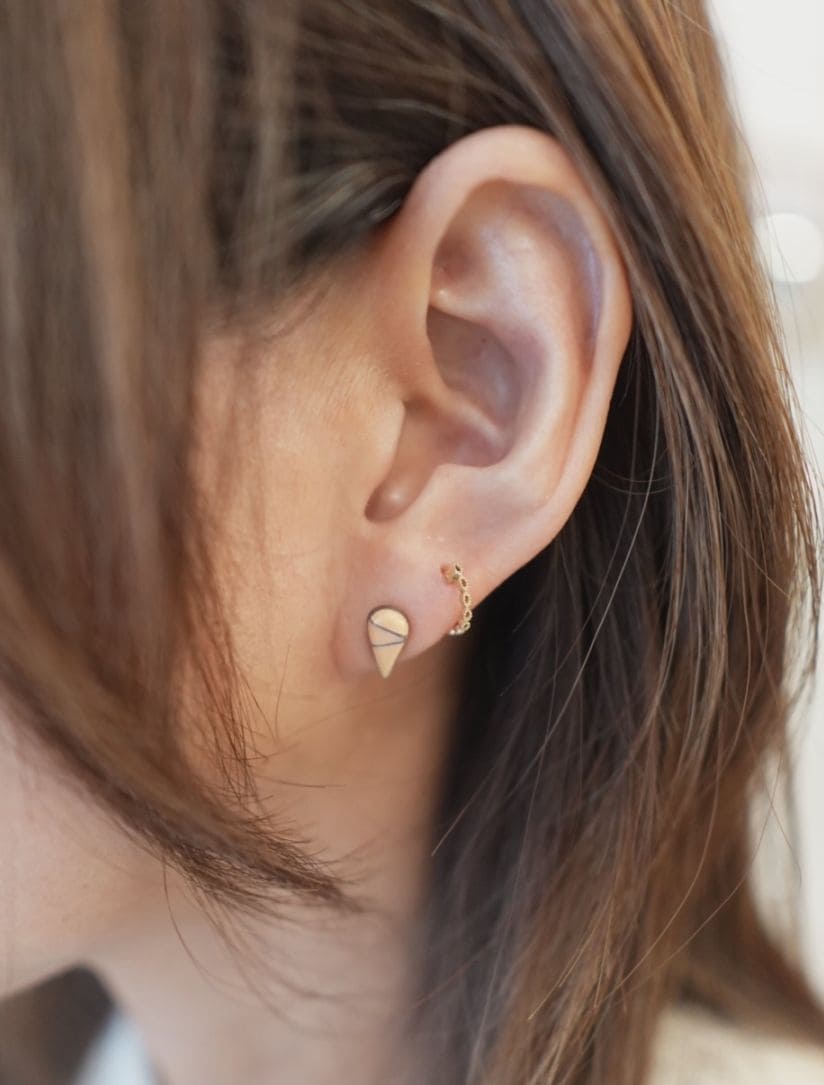 ＜Indian Jewelry＞melon shell Inlay pierce