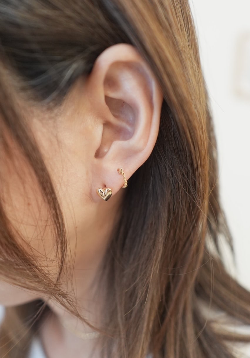 ＜PILGRIM＞gold plate coating mini heart pierce