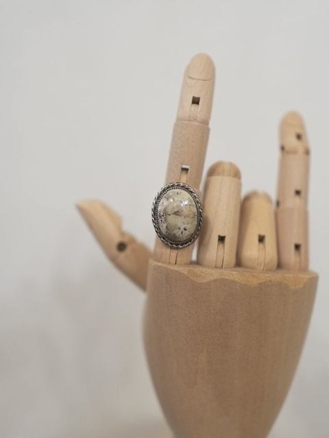 ＜Indian Jewelry＞picture jasper silver frame ring