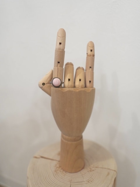 ＜Indian Jewelry＞pink conch shell round ring