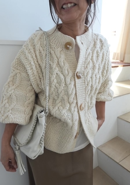 ＜select＞Peru hand knit cardigan