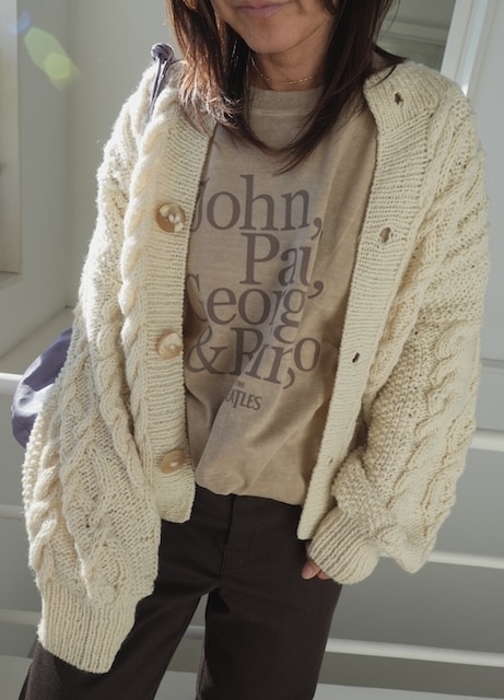 ＜select＞Peru hand knit cardigan