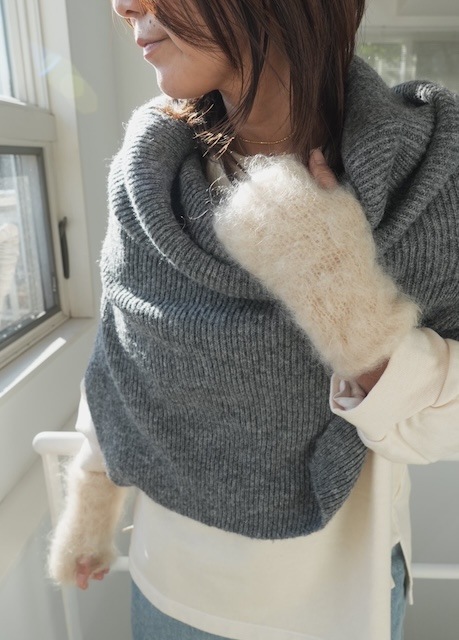＜select＞mohair wool arm warmer