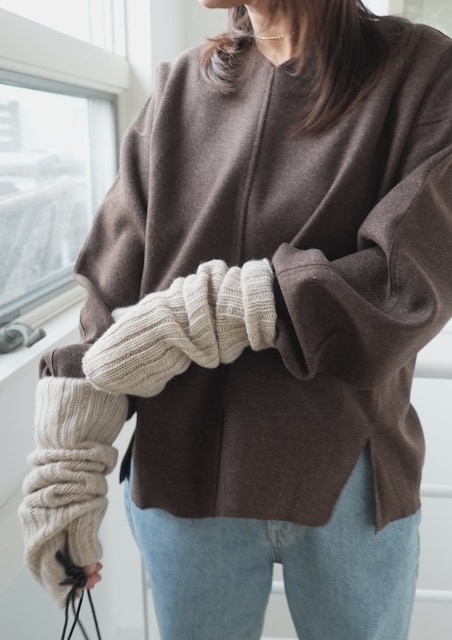 ＜select＞cashmere 100％ rib armwarmer