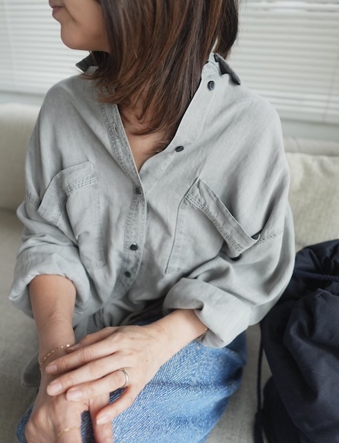 ＜select＞tencel denim over shirt