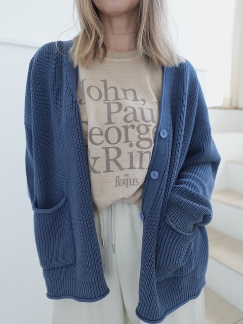 ＜select＞cotton garment dye cardigan