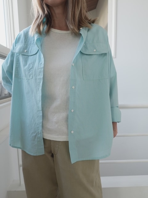 ＜select＞cotton stripe workshirt
