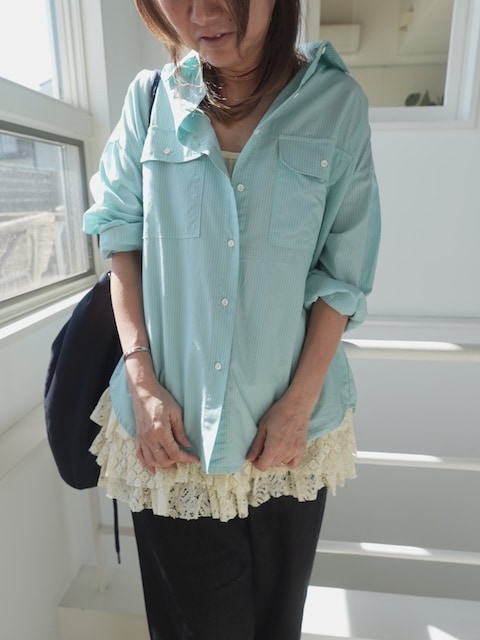 ＜select＞cotton stripe workshirt