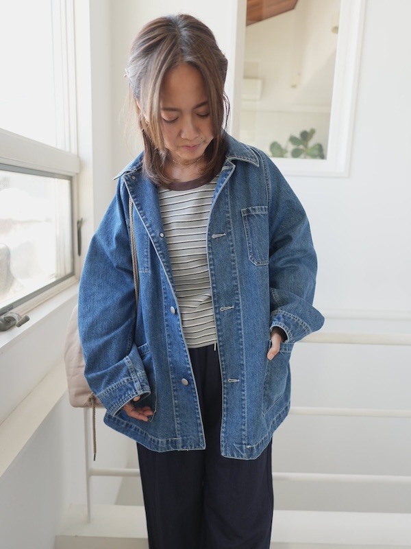 ＜select＞oversize　denim coverall jacket