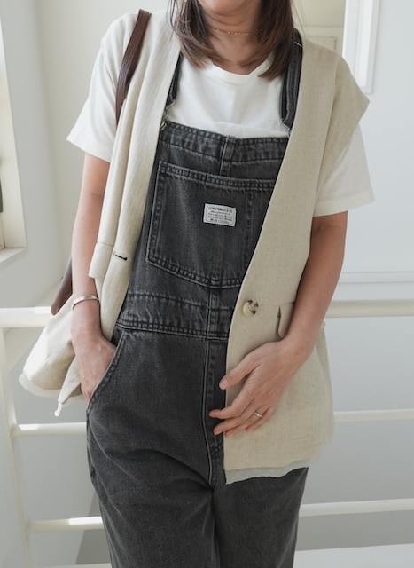 ＜select＞linen mix gilet
