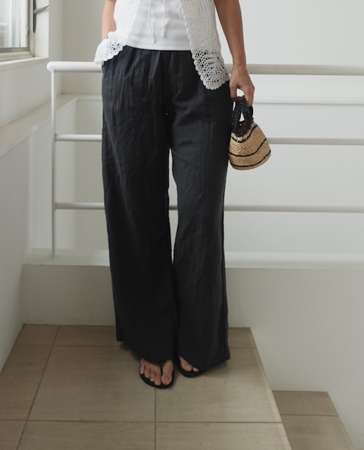 ＜select＞linen easy pants