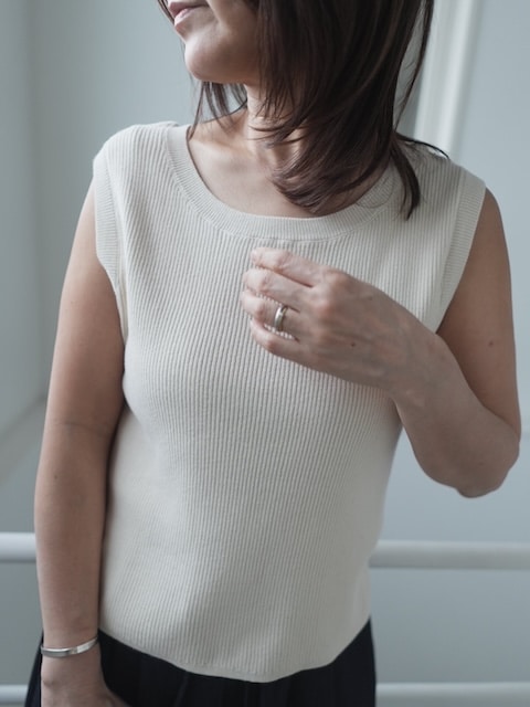 ＜select＞vintage like rib tank