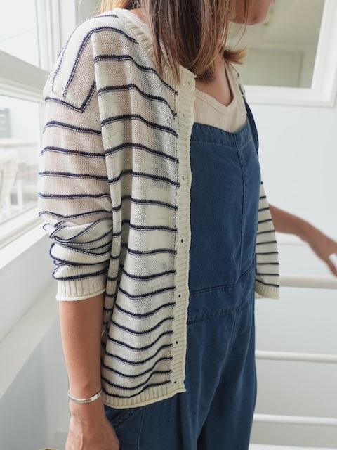 ＜select＞border cardigan